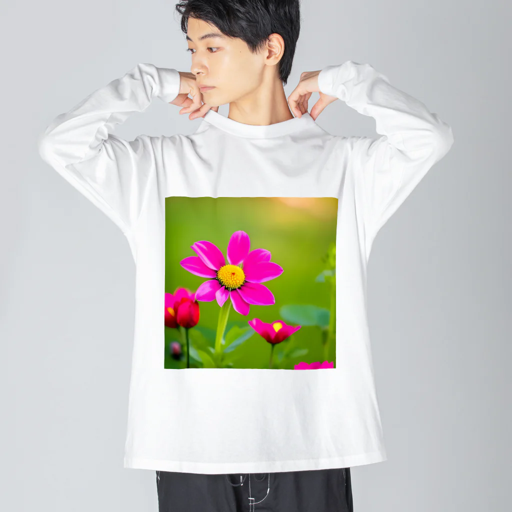 the blue seasonの愛のある花 ビッグシルエットロングスリーブTシャツ