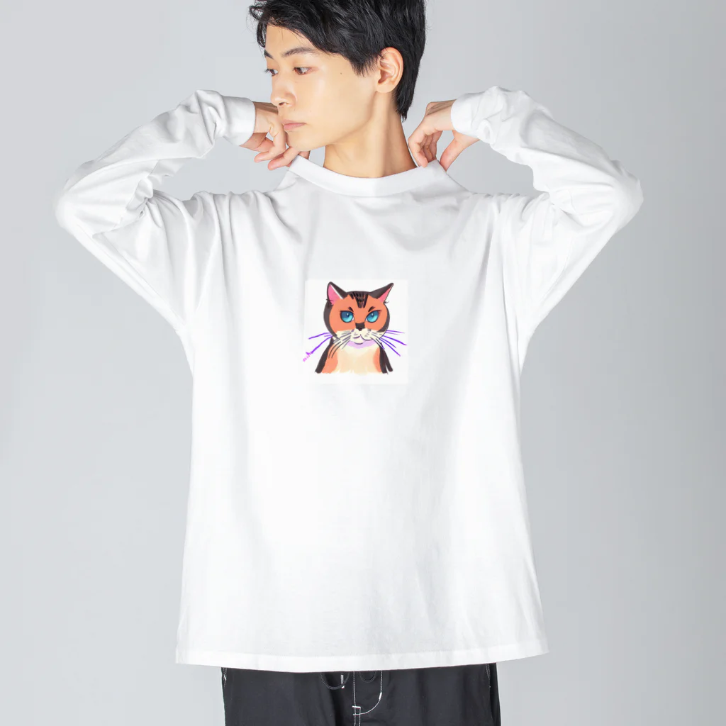 たかこのかわいい猫　ティナちゃん ビッグシルエットロングスリーブTシャツ