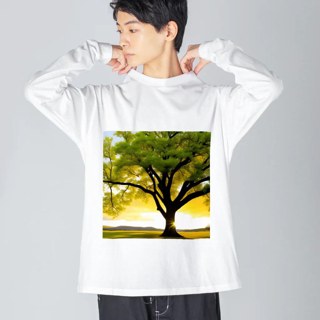 knurinの癒しウッド Big Long Sleeve T-Shirt