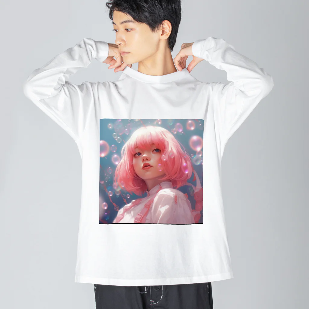 ソヒのショップのピンクな女子 Big Long Sleeve T-Shirt