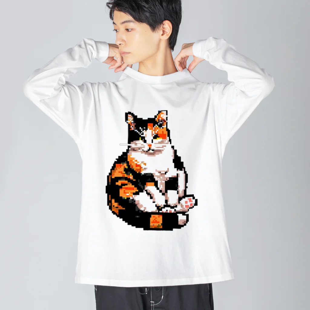 スタートライフ！のトリコロールドットキャット ビッグシルエットロングスリーブTシャツ