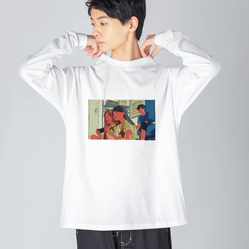 私立パラの丸高校のゲーム中のビッグシルエットロンT Big Long Sleeve T-Shirt