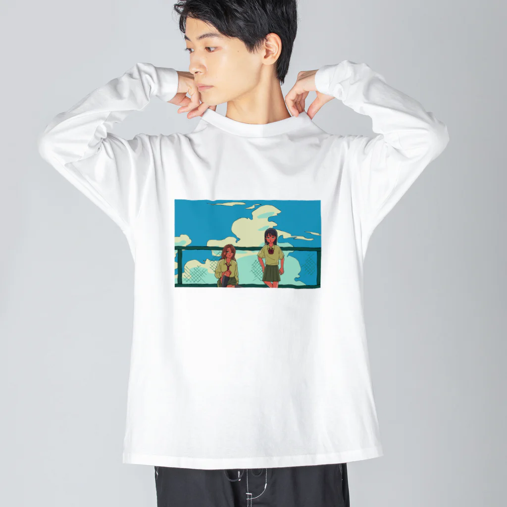 私立パラの丸高校の屋上のビッグシルエットロンT Big Long Sleeve T-Shirt