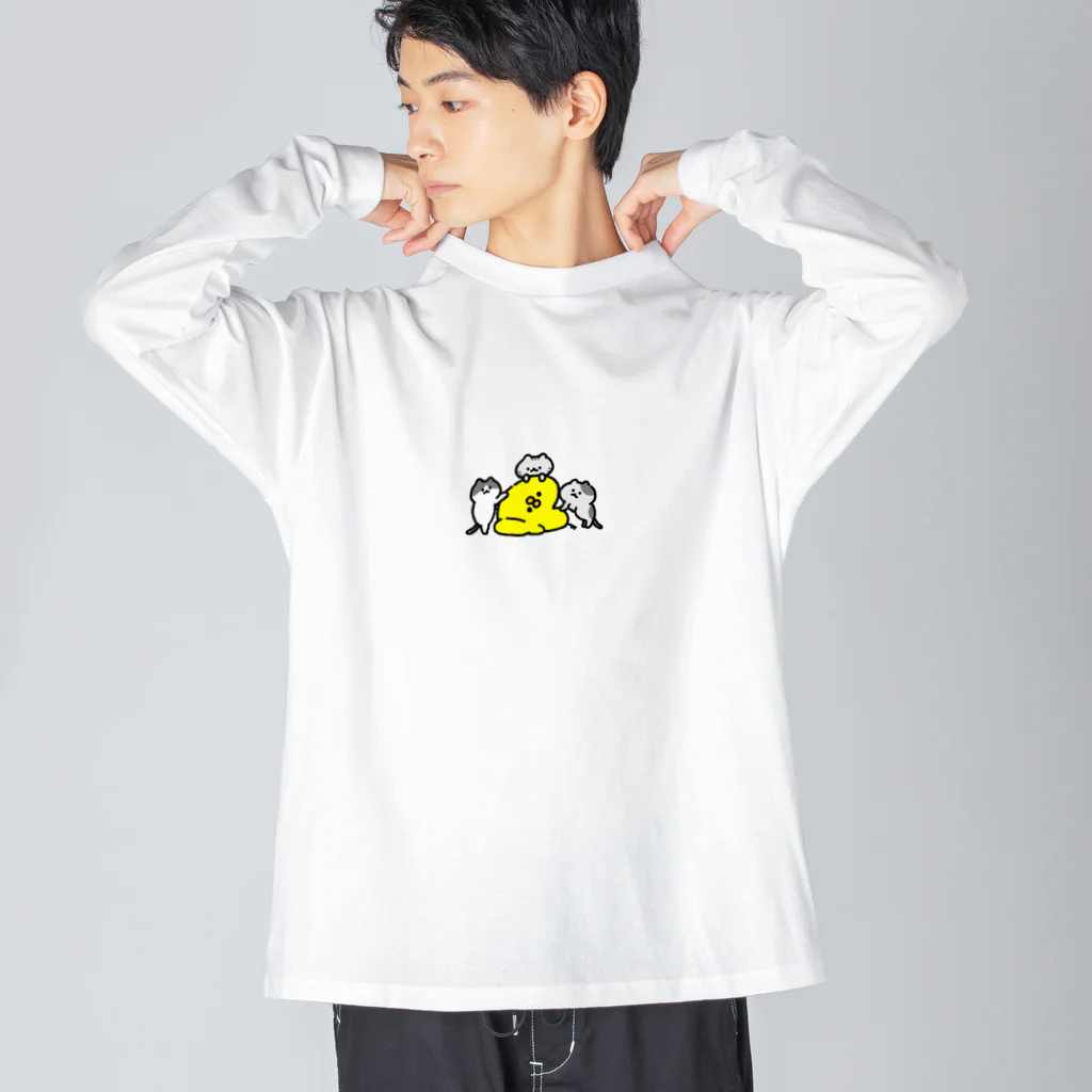 _zombieの猫とぴよたそ ビッグシルエットロングスリーブTシャツ