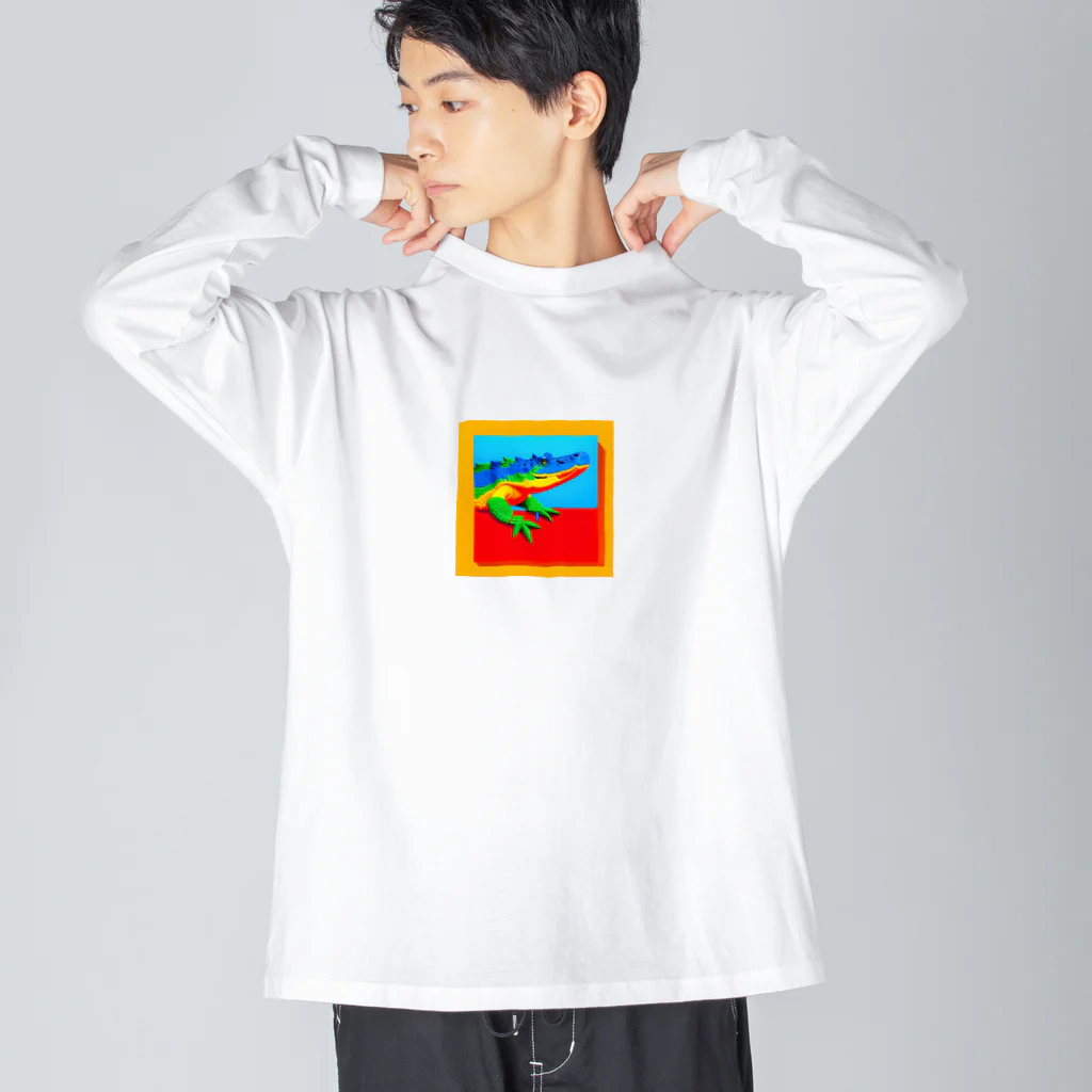 Ikujipappaのカラフルクロコダイル Big Long Sleeve T-Shirt