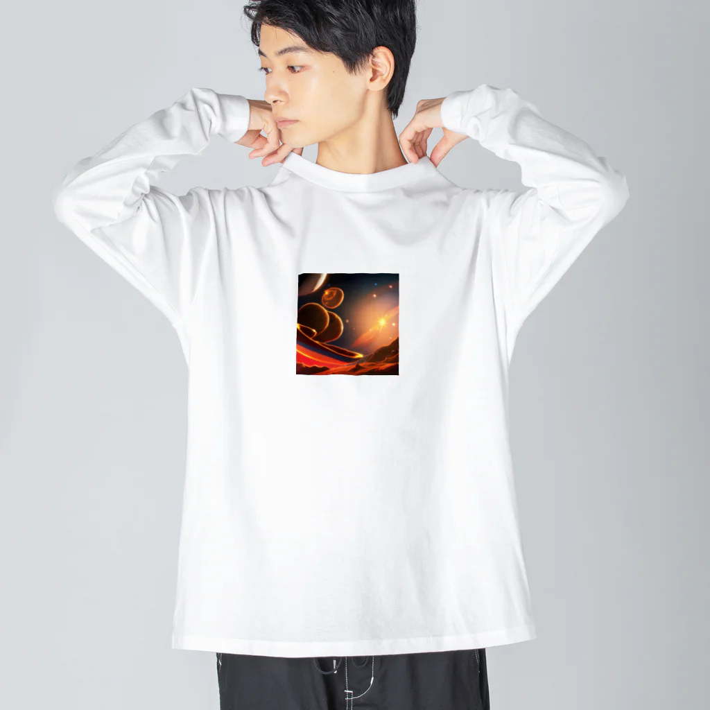 かえぴょんの赤い美味しそうな宇宙 Big Long Sleeve T-Shirt