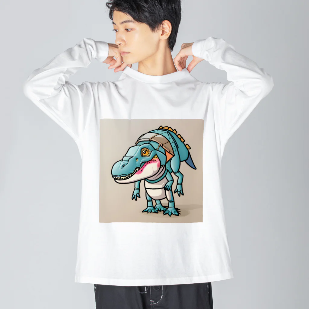 ゆるっと個性のT-Rexアリゲーター ビッグシルエットロングスリーブTシャツ