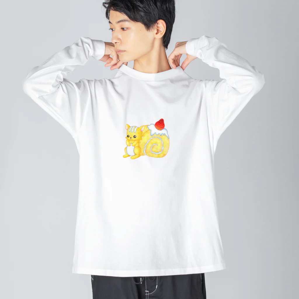 satoayaのアニマルカフェのフードアニマル　ロールケーキリス Big Long Sleeve T-Shirt