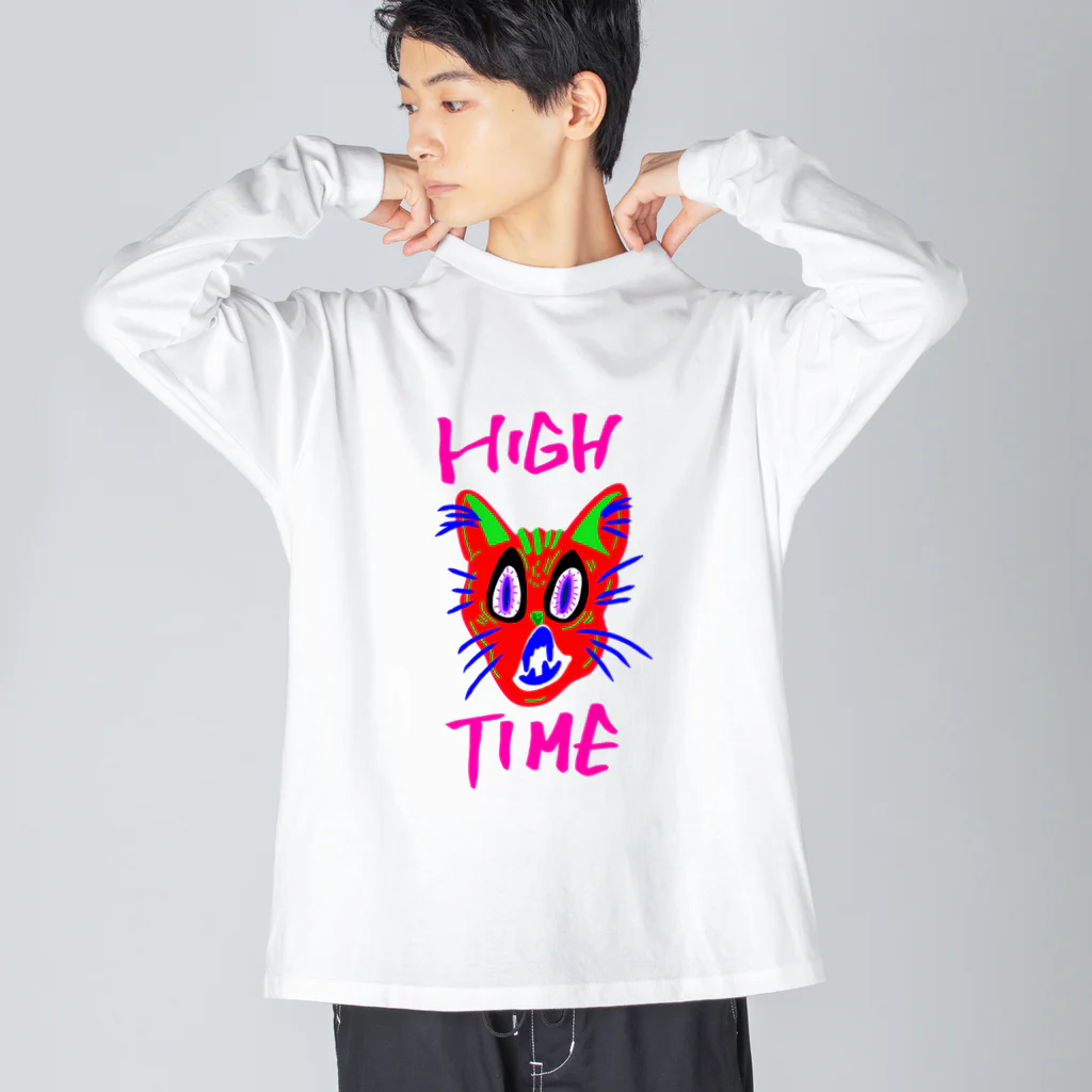 JINPIN (仁品)のぱき猫 Big Long Sleeve T-Shirt