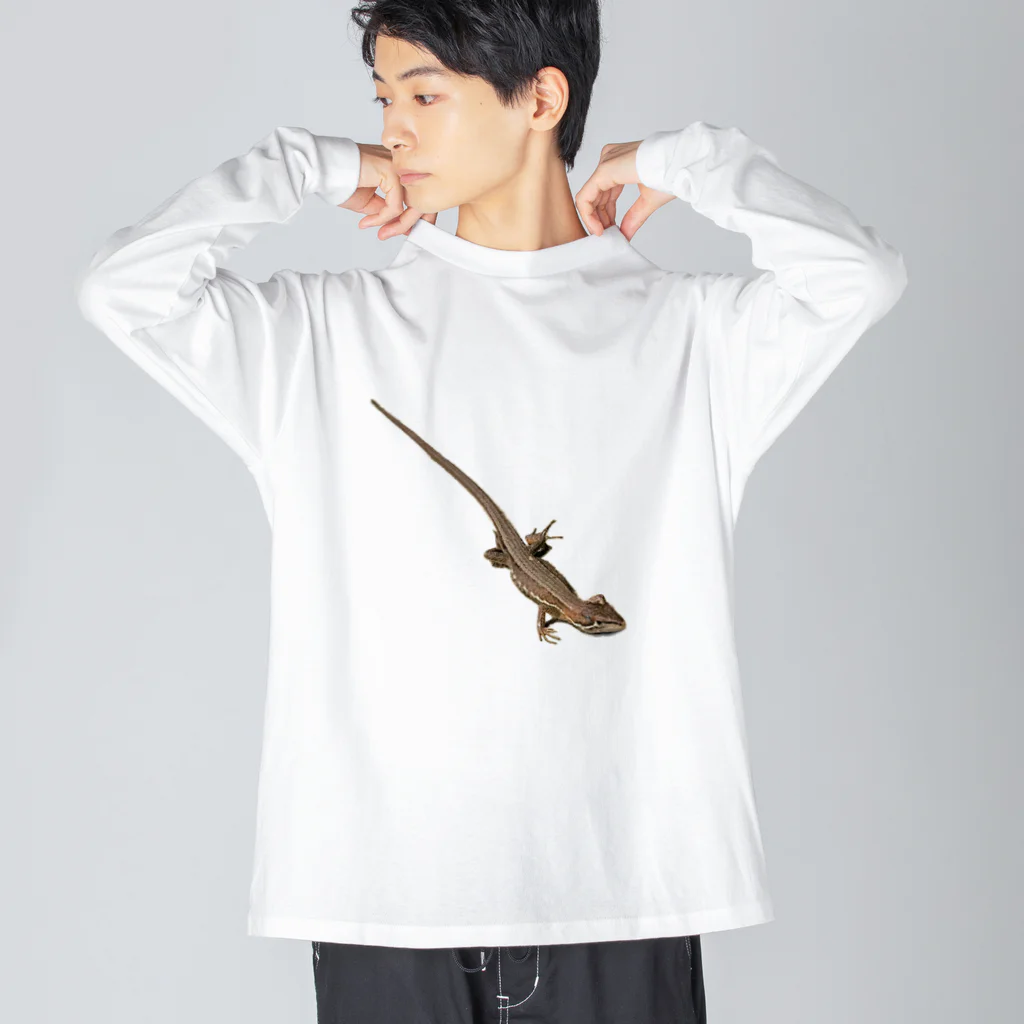 桃くるみSHOPのリアルカナヘビちゃん Big Long Sleeve T-Shirt