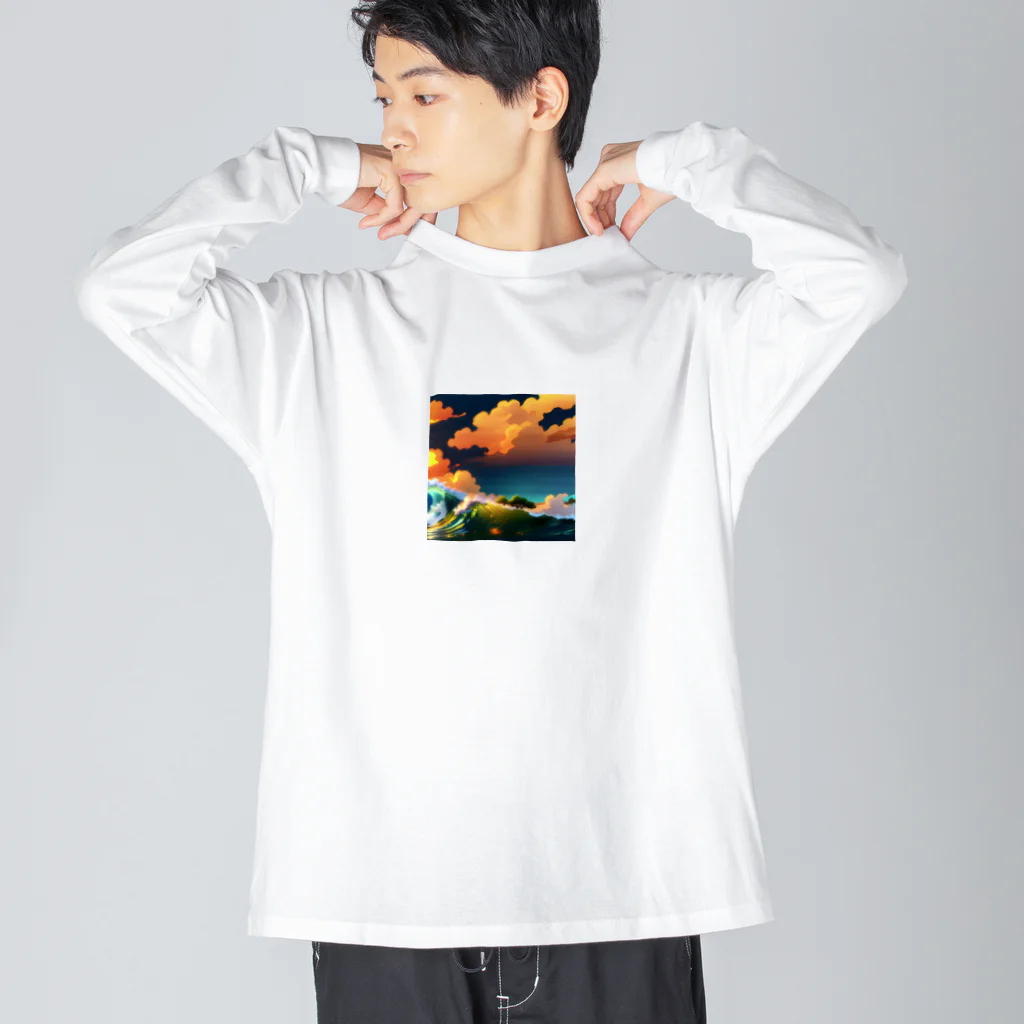 tetsuの海！朝日！ ビッグシルエットロングスリーブTシャツ