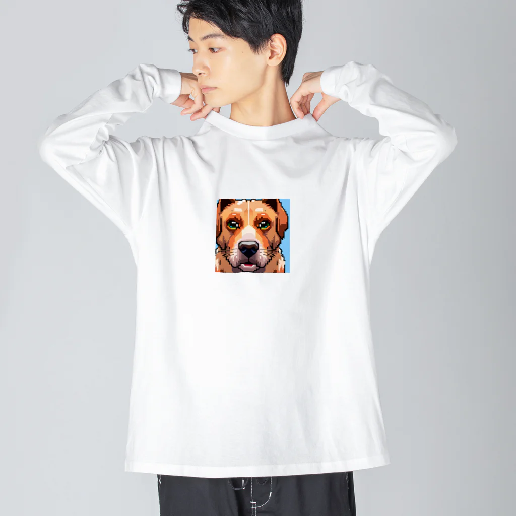 getprizeのドット絵の犬 ビッグシルエットロングスリーブTシャツ