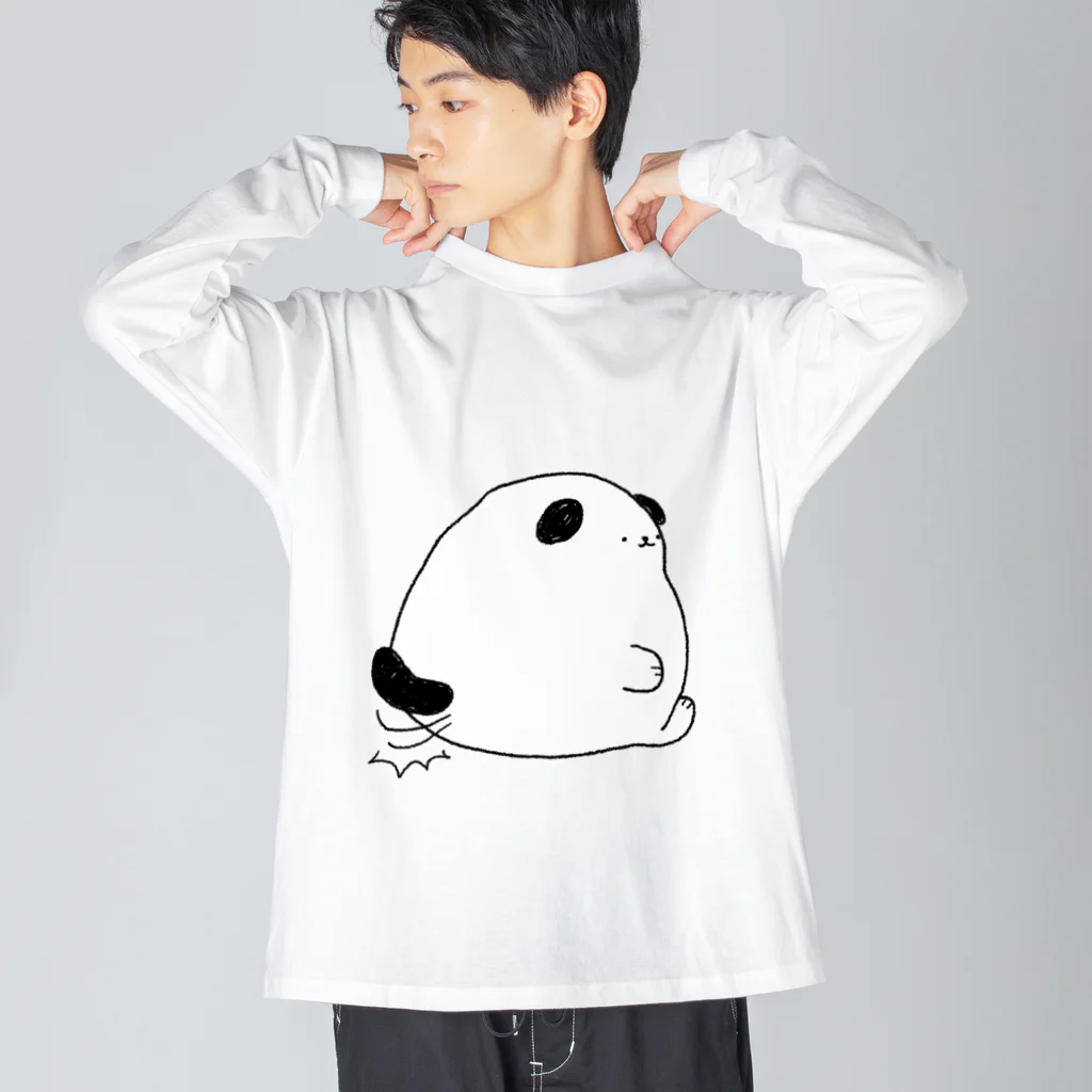 にこにこしろいるか市場 suzuri支店のごきげんな犬 Big Long Sleeve T-Shirt