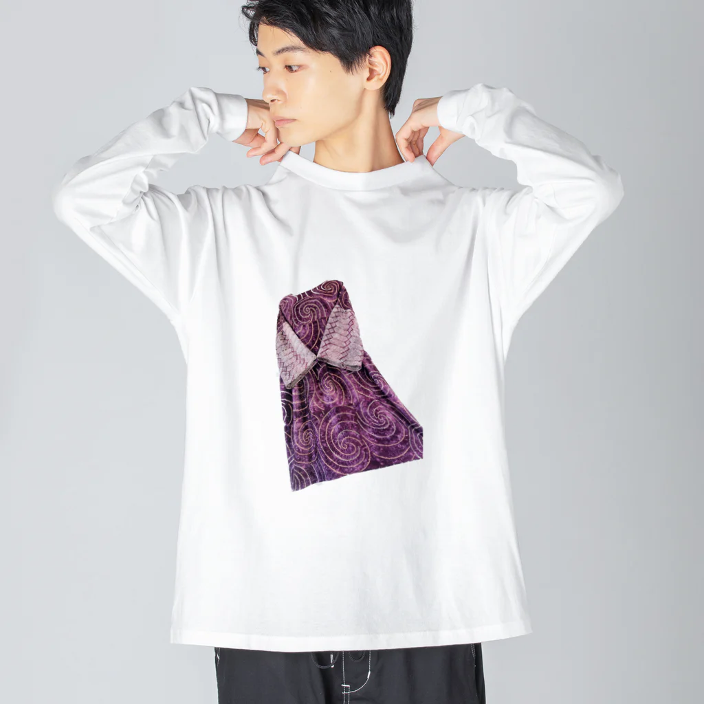 KeishopCreations - 日本の美をあなたにのハンドメイドリメイク着物紫 Big Long Sleeve T-Shirt