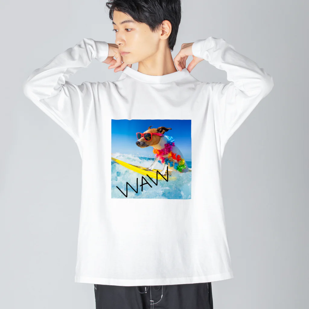 HANIの犬 サーフィンデザイン Big Long Sleeve T-Shirt
