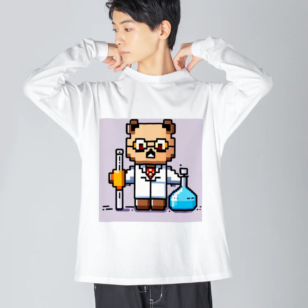 ネコピコshopの科学者猫 ビッグシルエットロングスリーブTシャツ