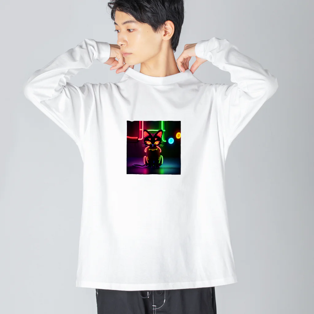 はなびのネオンのねこちゃん Big Long Sleeve T-Shirt