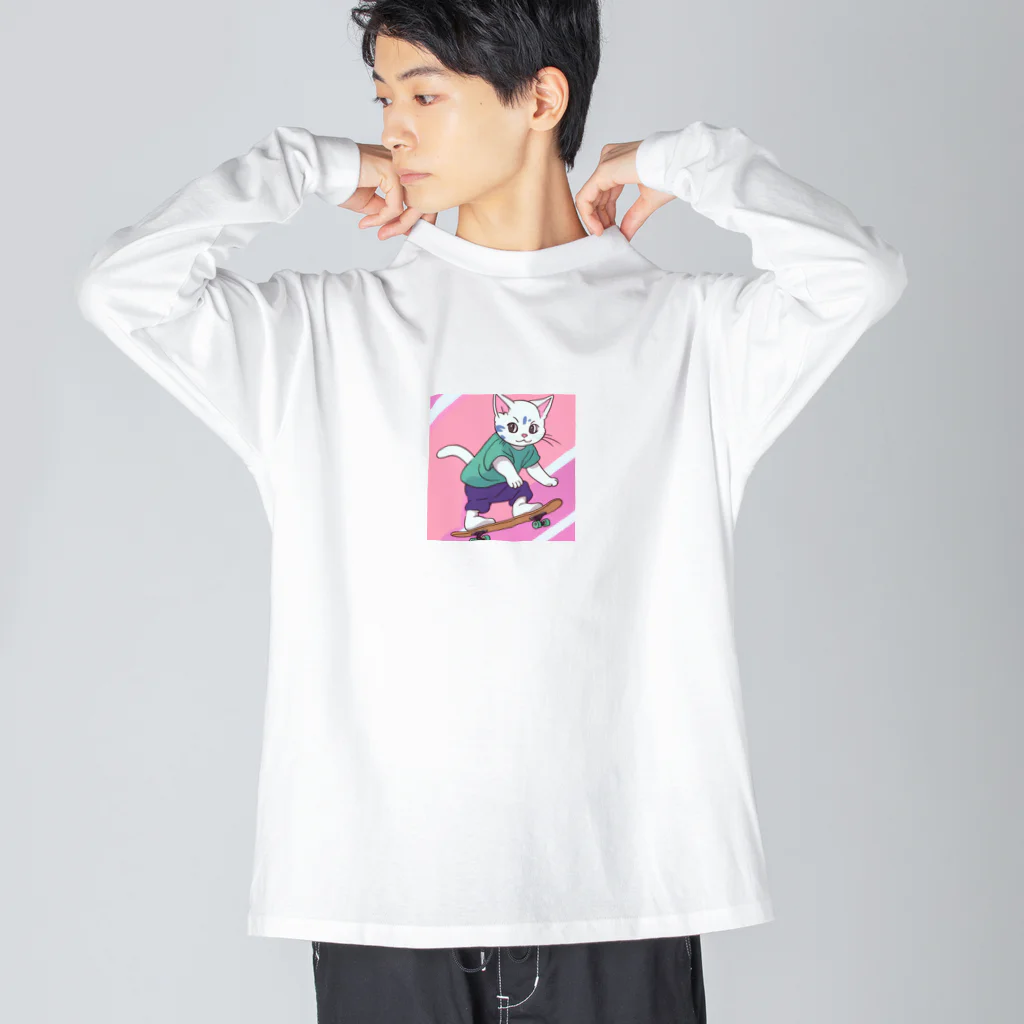 可愛い猫ちゃんのスケボー猫ちゃん2 Big Long Sleeve T-Shirt