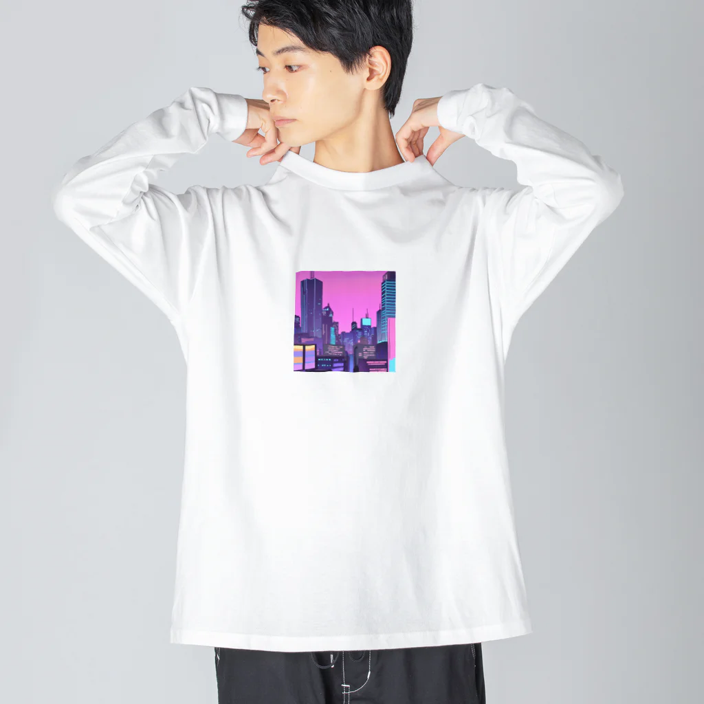 LEONのネオンな街並み Big Long Sleeve T-Shirt