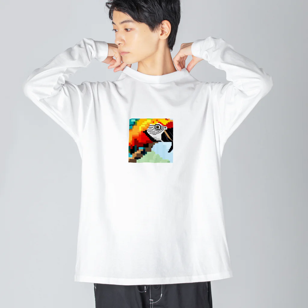 good★holidayのドット絵のオウム Big Long Sleeve T-Shirt