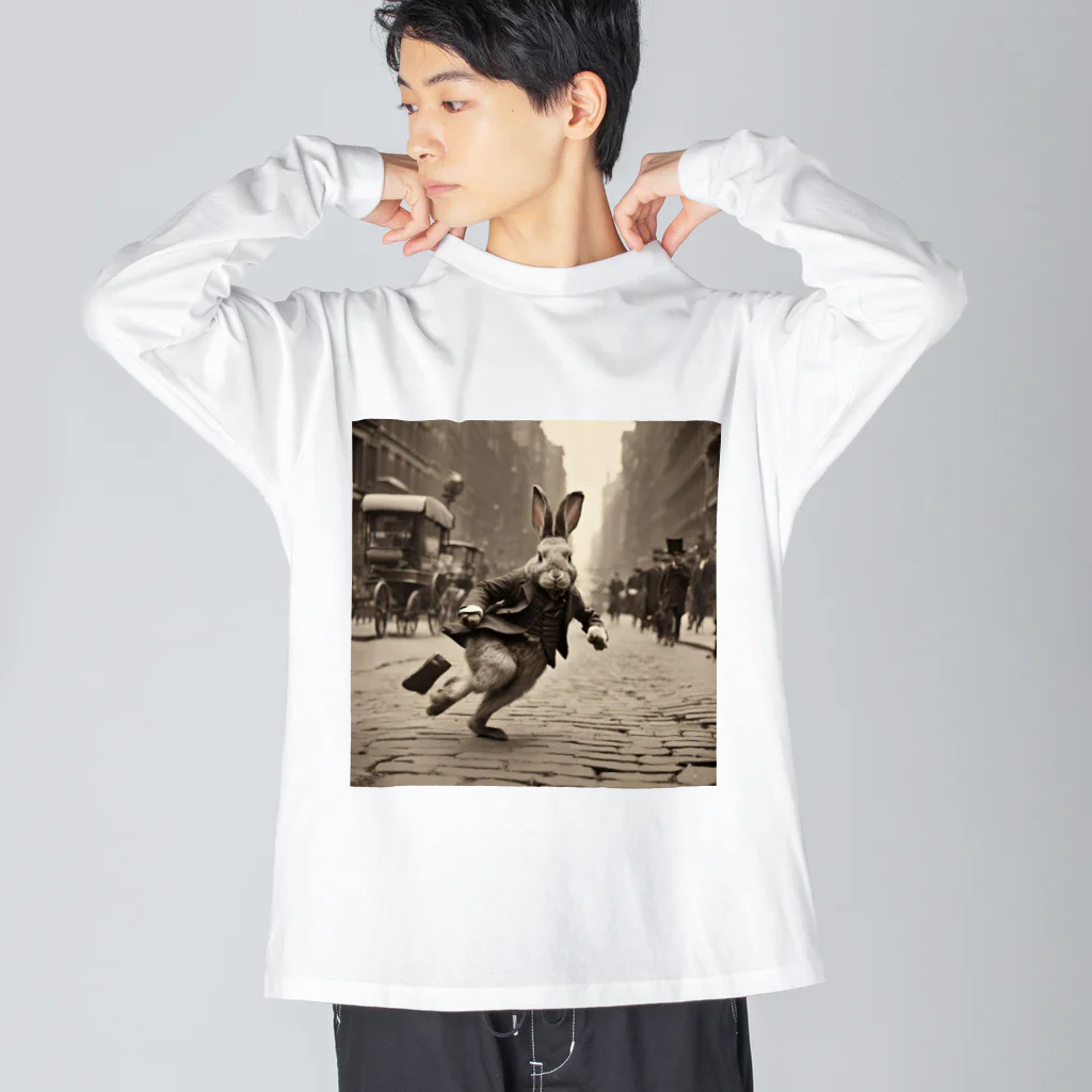 ルノルノの19世紀紳士ウサギ Big Long Sleeve T-Shirt