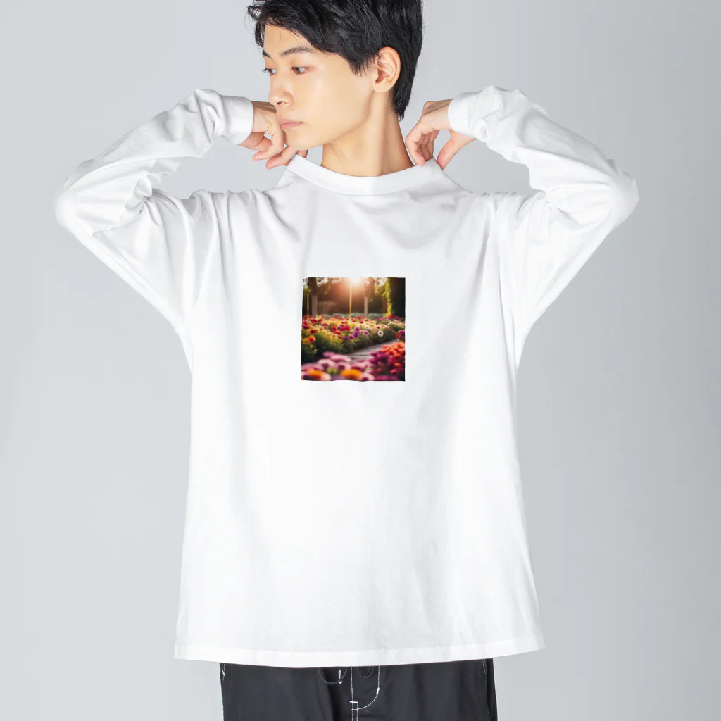 ワンダーワールド・ワンストップのフラワーガーデンのデザイン Big Long Sleeve T-Shirt