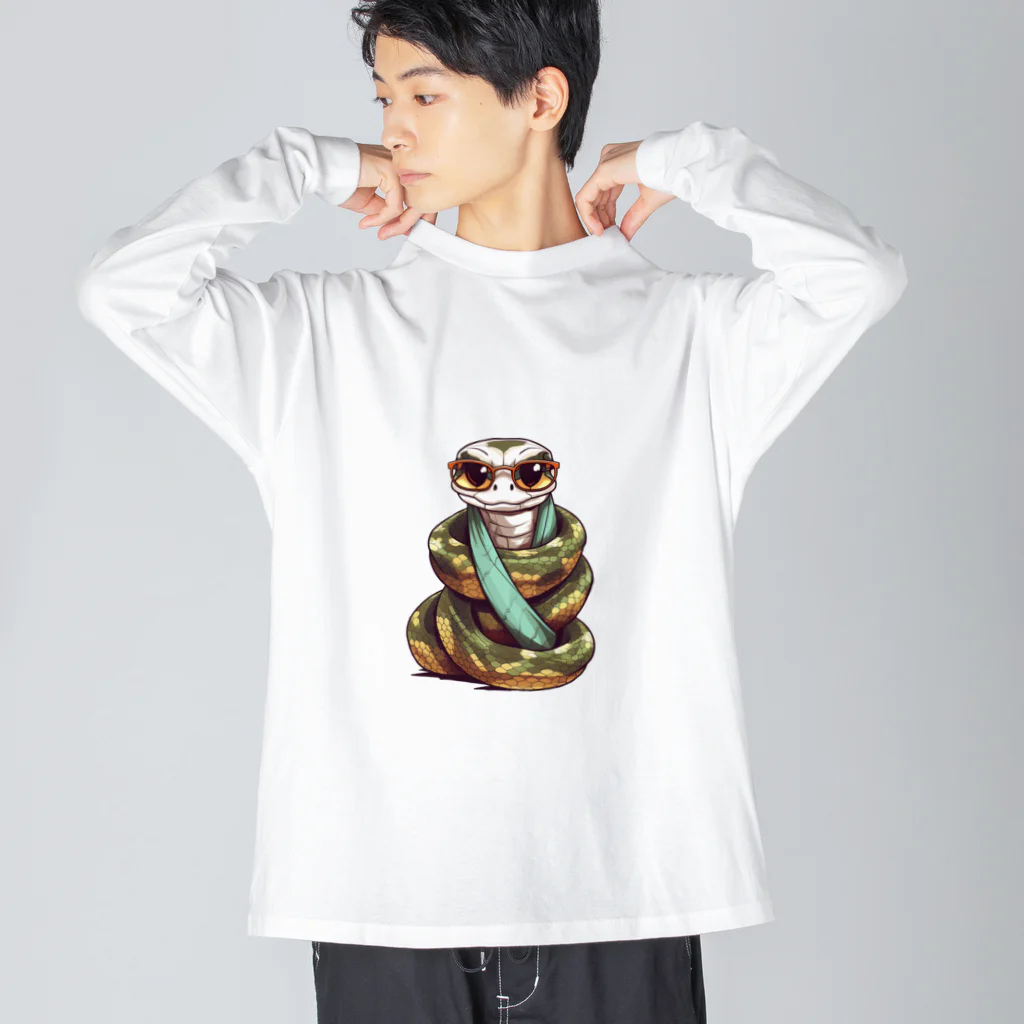 Vasetti_pressのカッコイイパイソン Big Long Sleeve T-Shirt