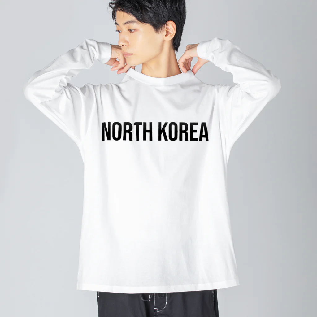 ON NOtEの北朝鮮 ロゴブラック ビッグシルエットロングスリーブTシャツ