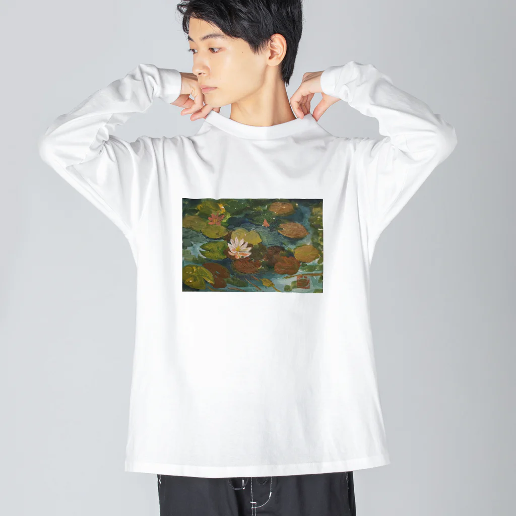 JjyunKaigaKoubouの2020年5月岡田美術館前 雨後の蓮の花 Big Long Sleeve T-Shirt