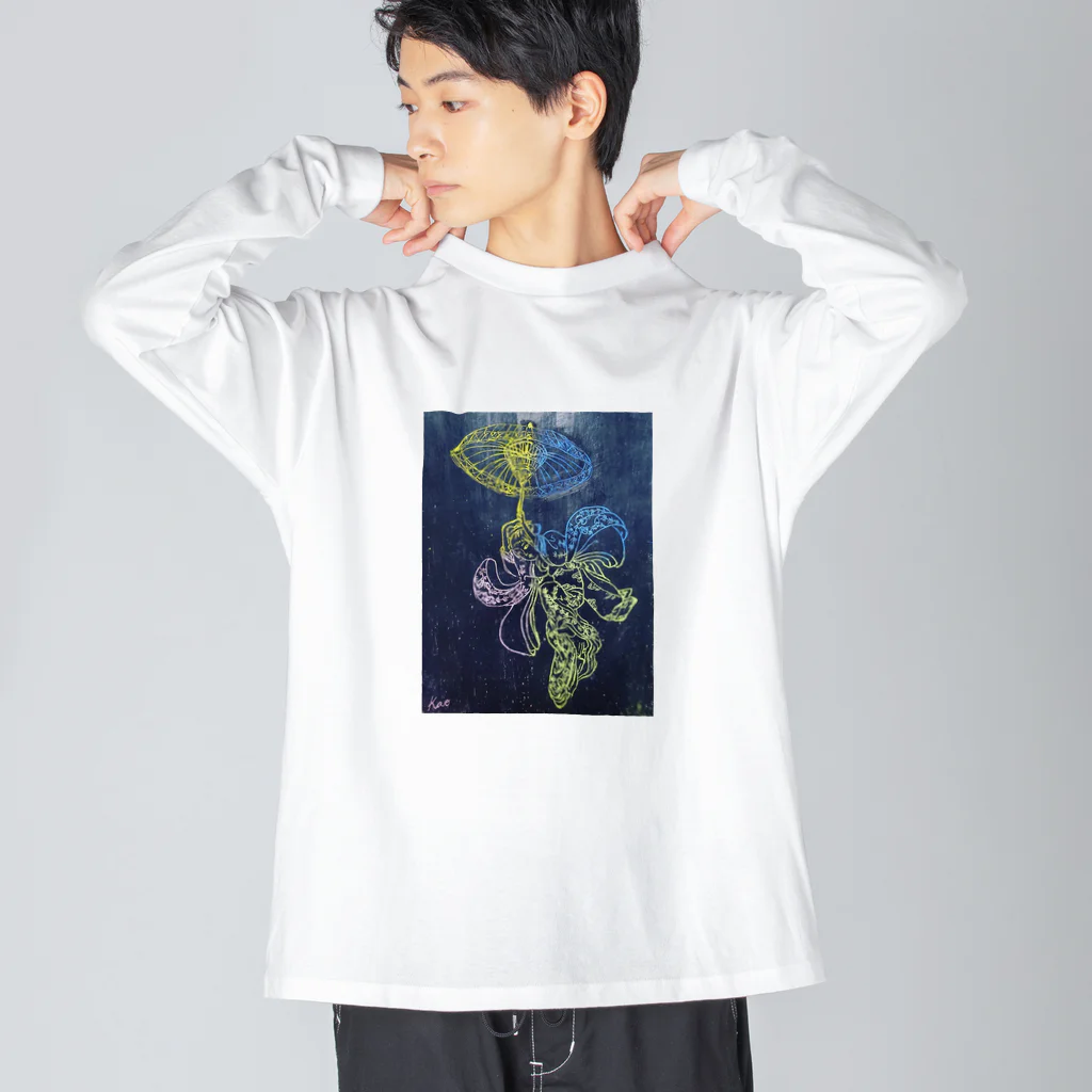 kaoartのはるのぶの描いたおんなのこ ビッグシルエットロングスリーブTシャツ