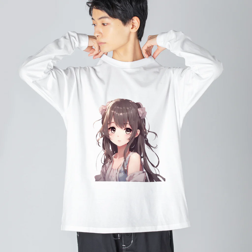 すまいるのかわいい女の子イラストグッズ ビッグシルエットロングスリーブTシャツ