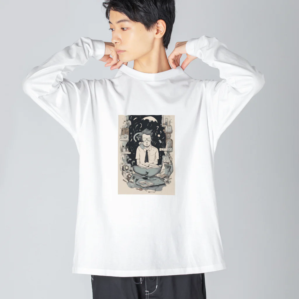 不思議なイラストのクールガイイラストグッズ Big Long Sleeve T-Shirt