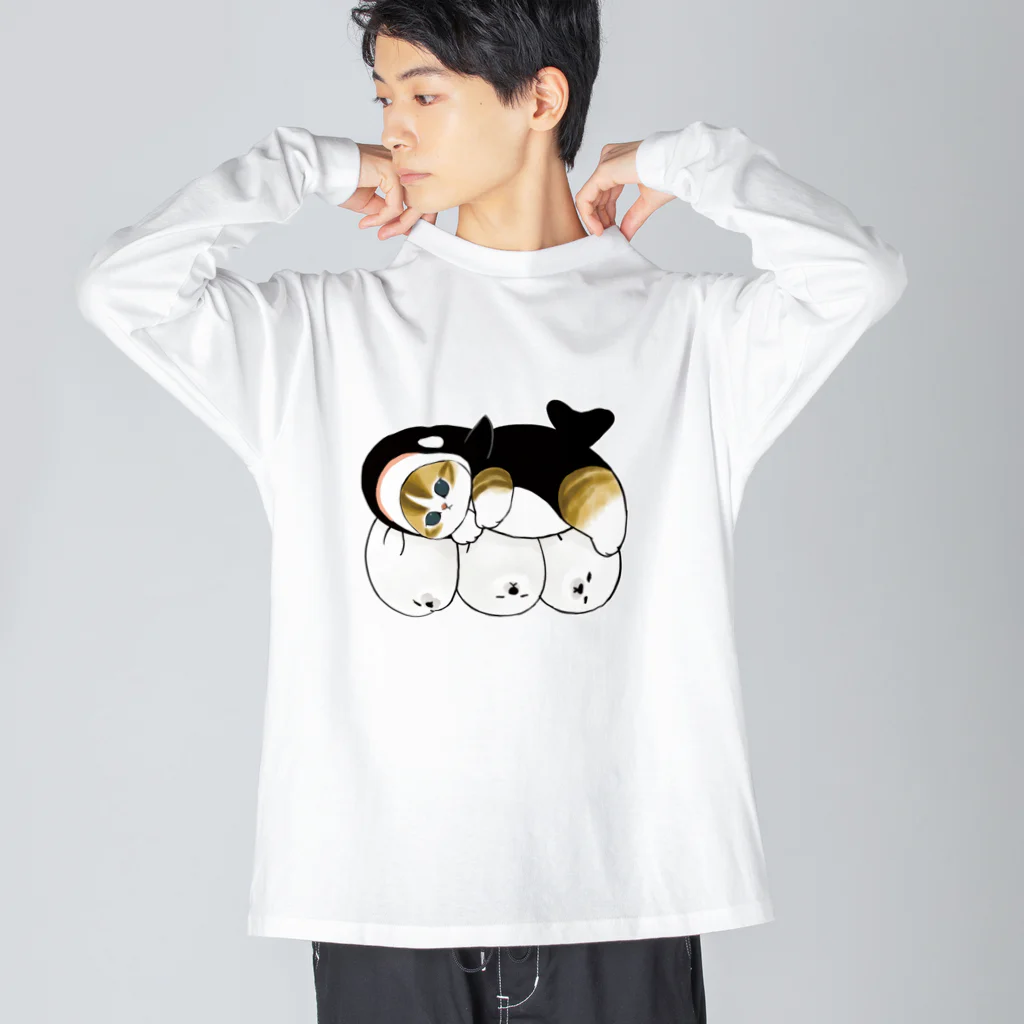 mofusandのシャチにゃん ビッグシルエットロングスリーブTシャツ