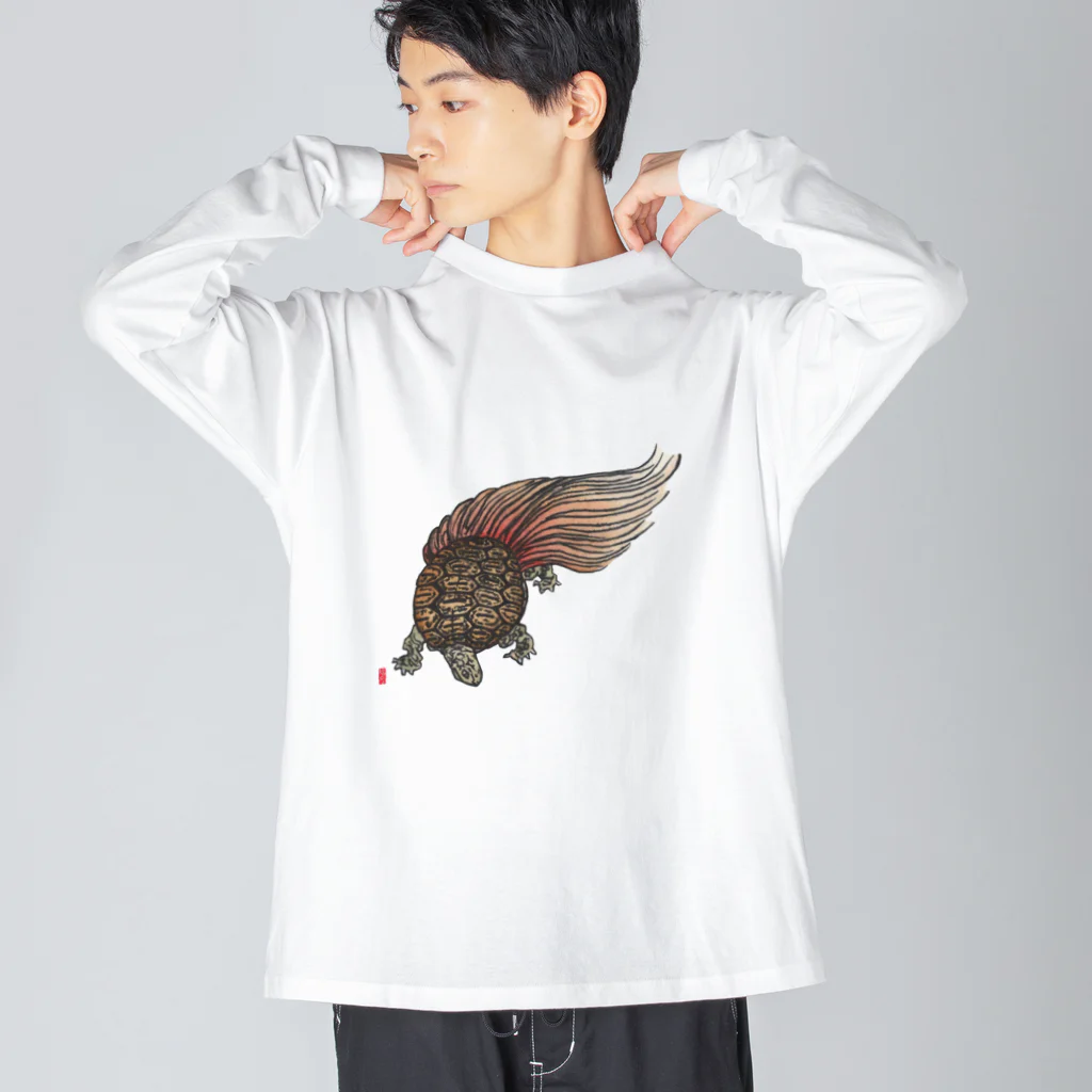 JapaneseArt Yui Shopの蓑亀 ビッグシルエットロングスリーブTシャツ