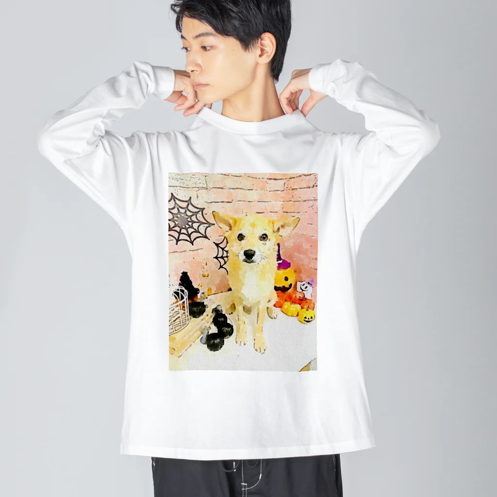 しばいぬ1大好き屋の可愛いしばわんHappyHalloweenグッズ Big Long Sleeve T-Shirt