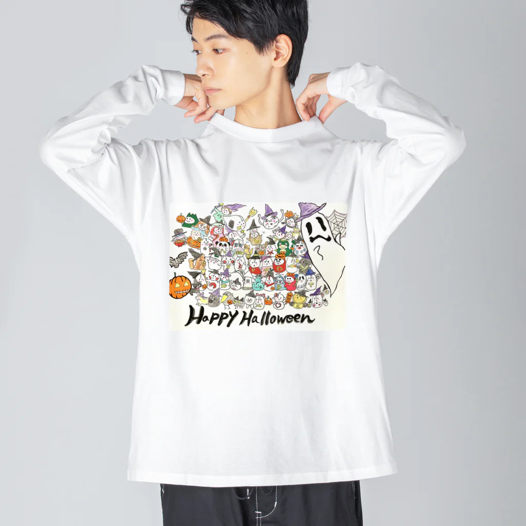 Pちゃんのハッピーハロウィン byハニーズ ビッグシルエットロングスリーブTシャツ