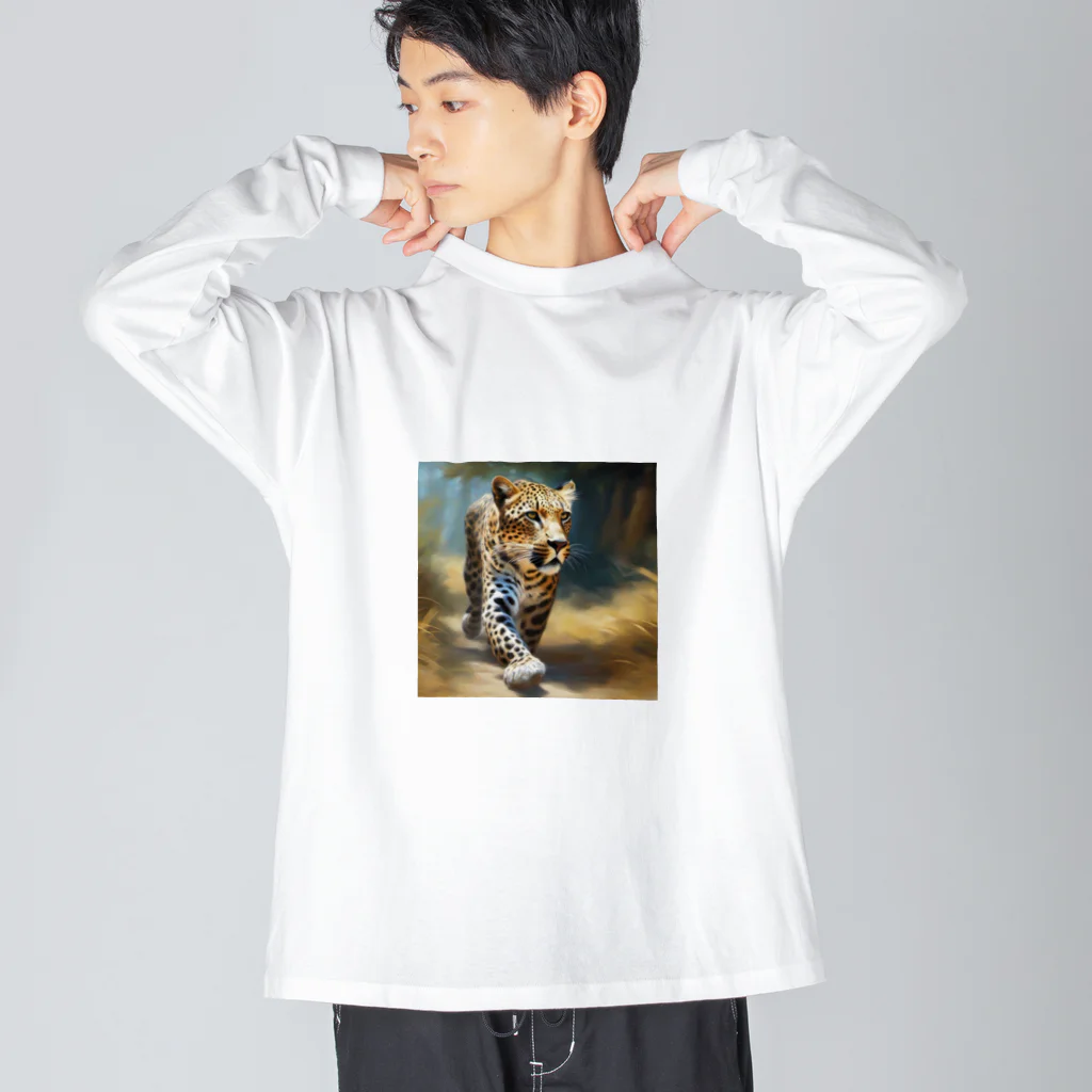 P.H.C（pink house candy）の獲物を求めて歩くヒョウのグッズ Big Long Sleeve T-Shirt