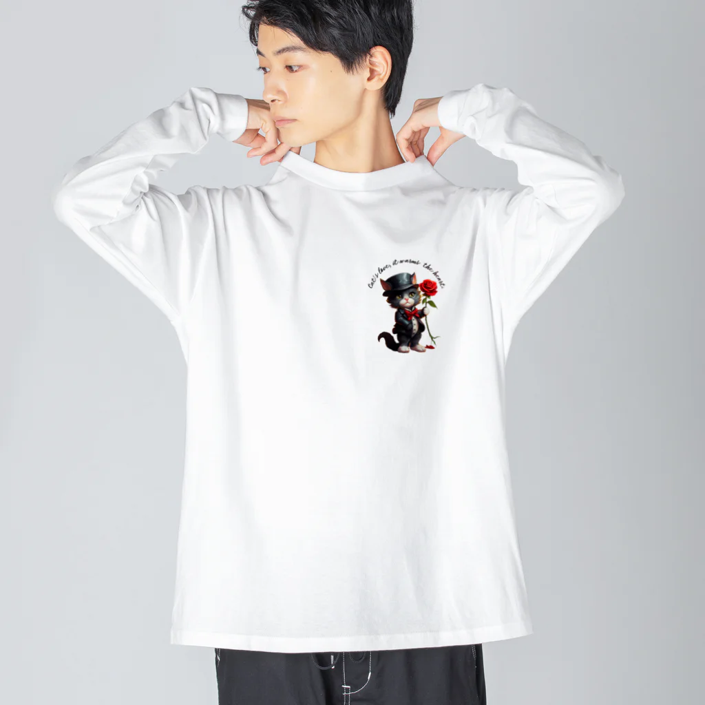 yasunekoの黒猫(ソックス) Big Long Sleeve T-Shirt