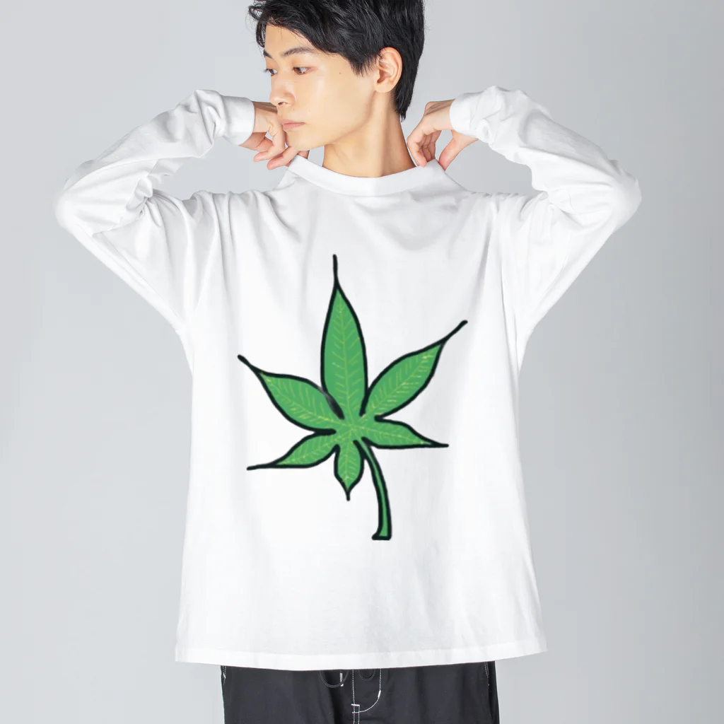 KOREKARAFINEの緑色の葉っぱ Big Long Sleeve T-Shirt