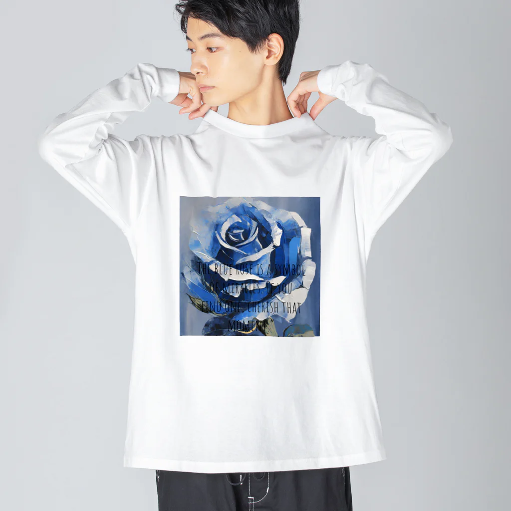 Rebelideaの青いバラ Big Long Sleeve T-Shirt