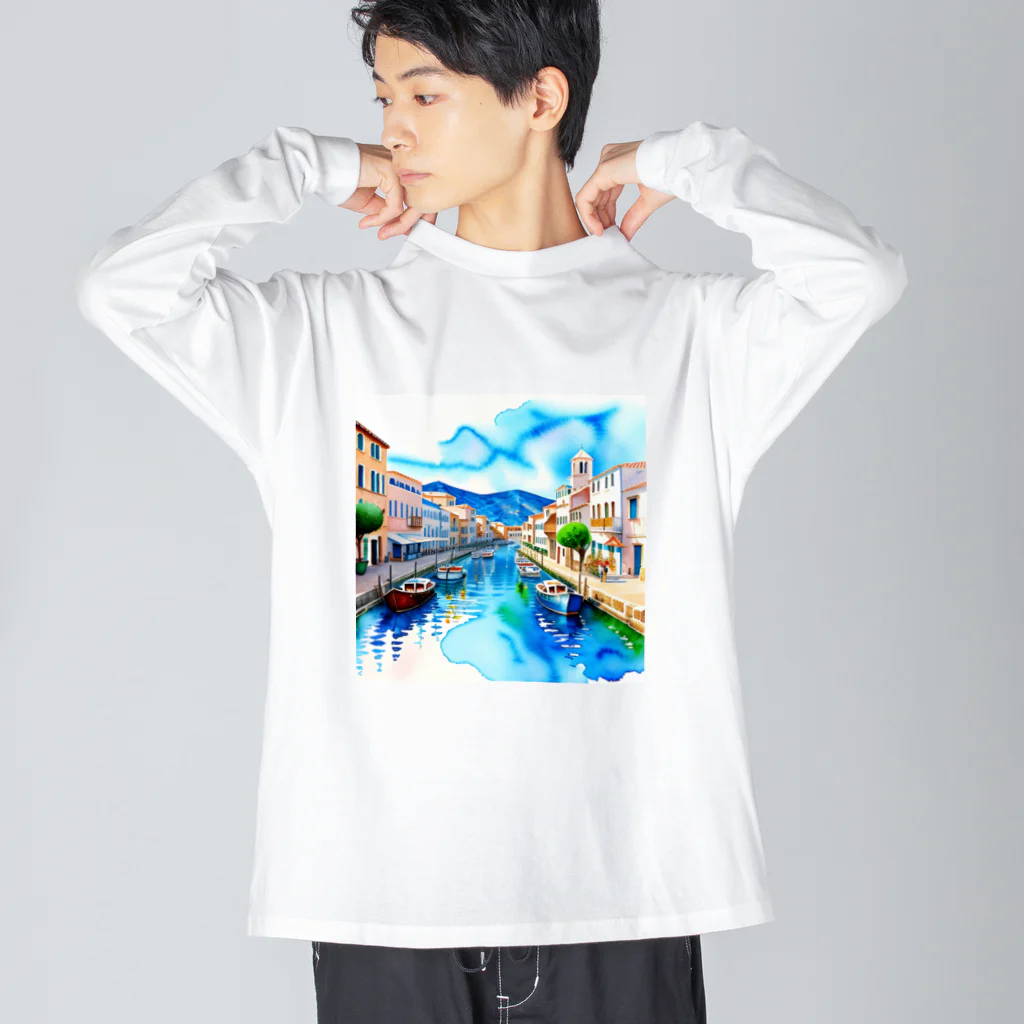 ようこそ　taitaitaro shop へのギリシャの街並み Big Long Sleeve T-Shirt