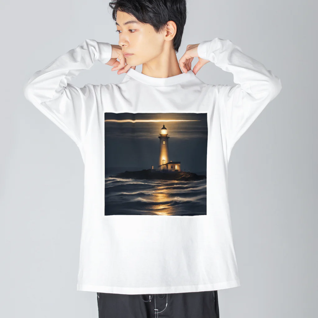 夜景ショップの幻想的な灯台のグッズ Big Long Sleeve T-Shirt