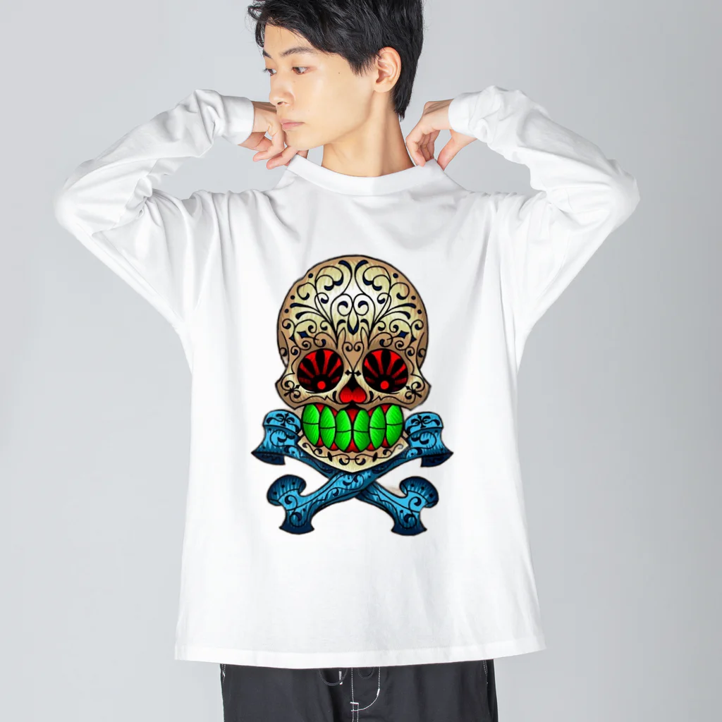 Hinakagoのメキシカンスカル Big Long Sleeve T-Shirt