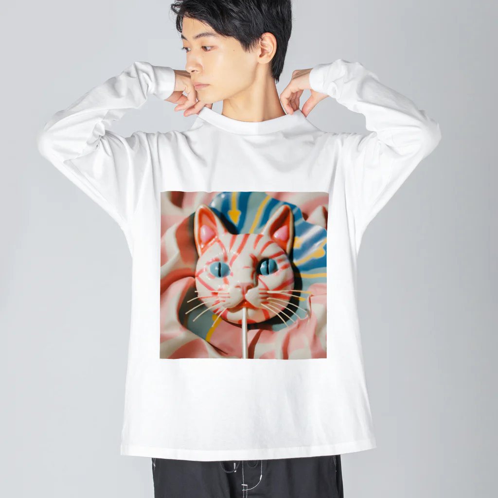 猫雑貨屋　ねこまろの猫のカラフルロリポップ Big Long Sleeve T-Shirt