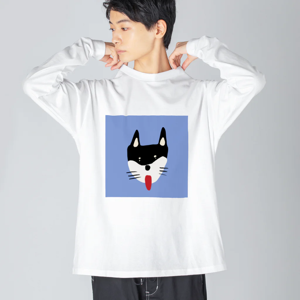 K's design shopの黒いしばイヌ ビッグシルエットロングスリーブTシャツ