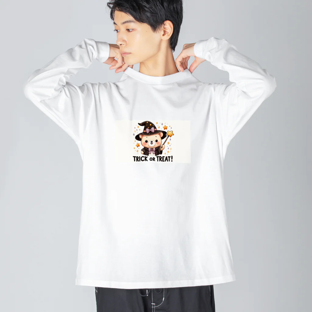 yusaki55maikingのハロウィンのクマウィン ビッグシルエットロングスリーブTシャツ