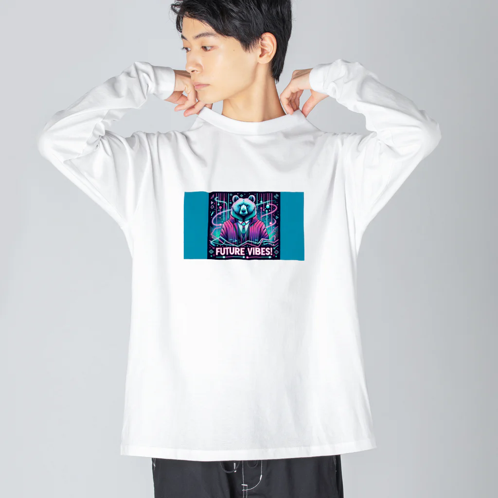 yusaki55maikingのネオンフューチャーくま Big Long Sleeve T-Shirt