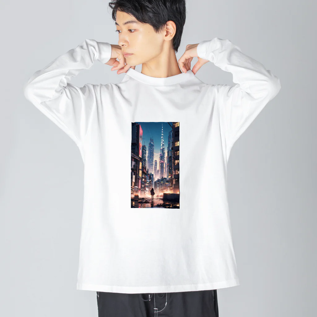 AI職人👨‍🏭のAI「ディストピアに希望の光」 Big Long Sleeve T-Shirt