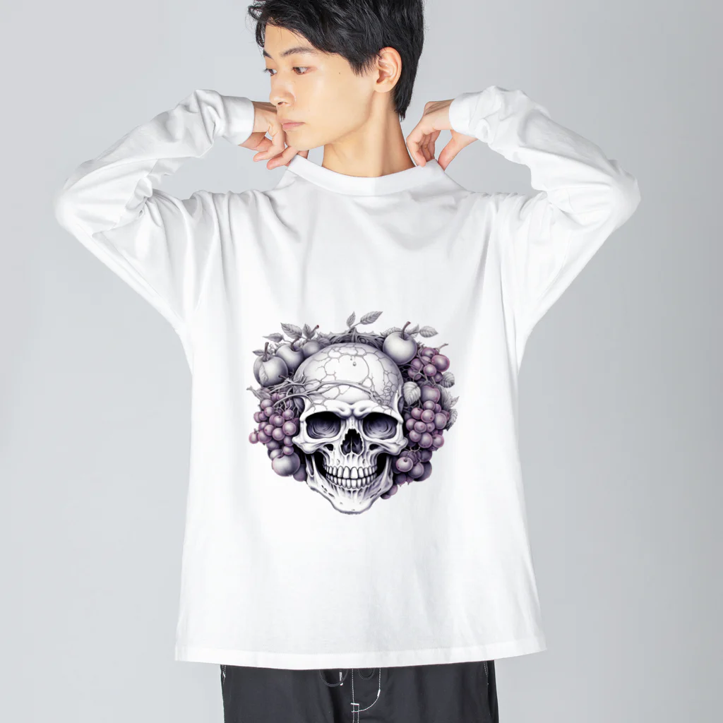 LCOMLのフルーツに囲まれたSKULL Big Long Sleeve T-Shirt