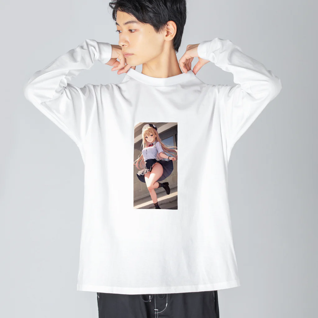 nAzuのミニスカート女子 Big Long Sleeve T-Shirt